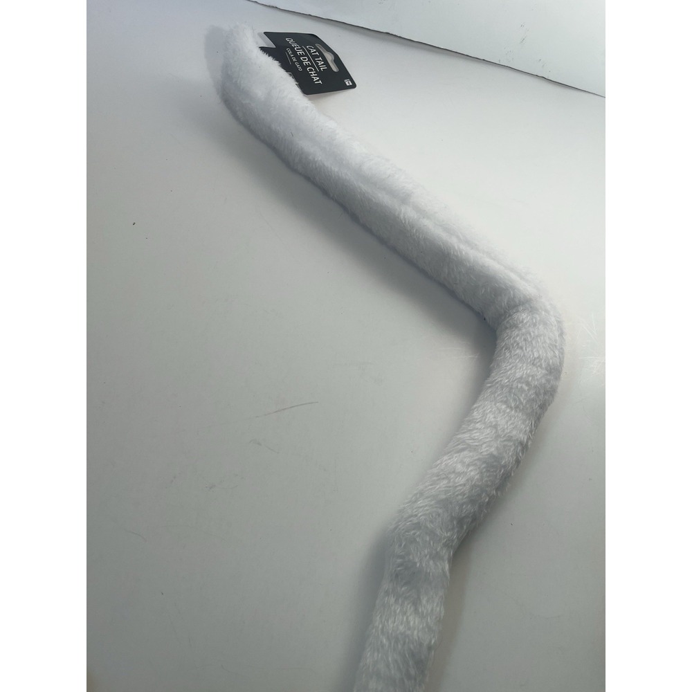 White Cat Tail Animal Kitty Halloween Costume Accessory One Size Fits Most